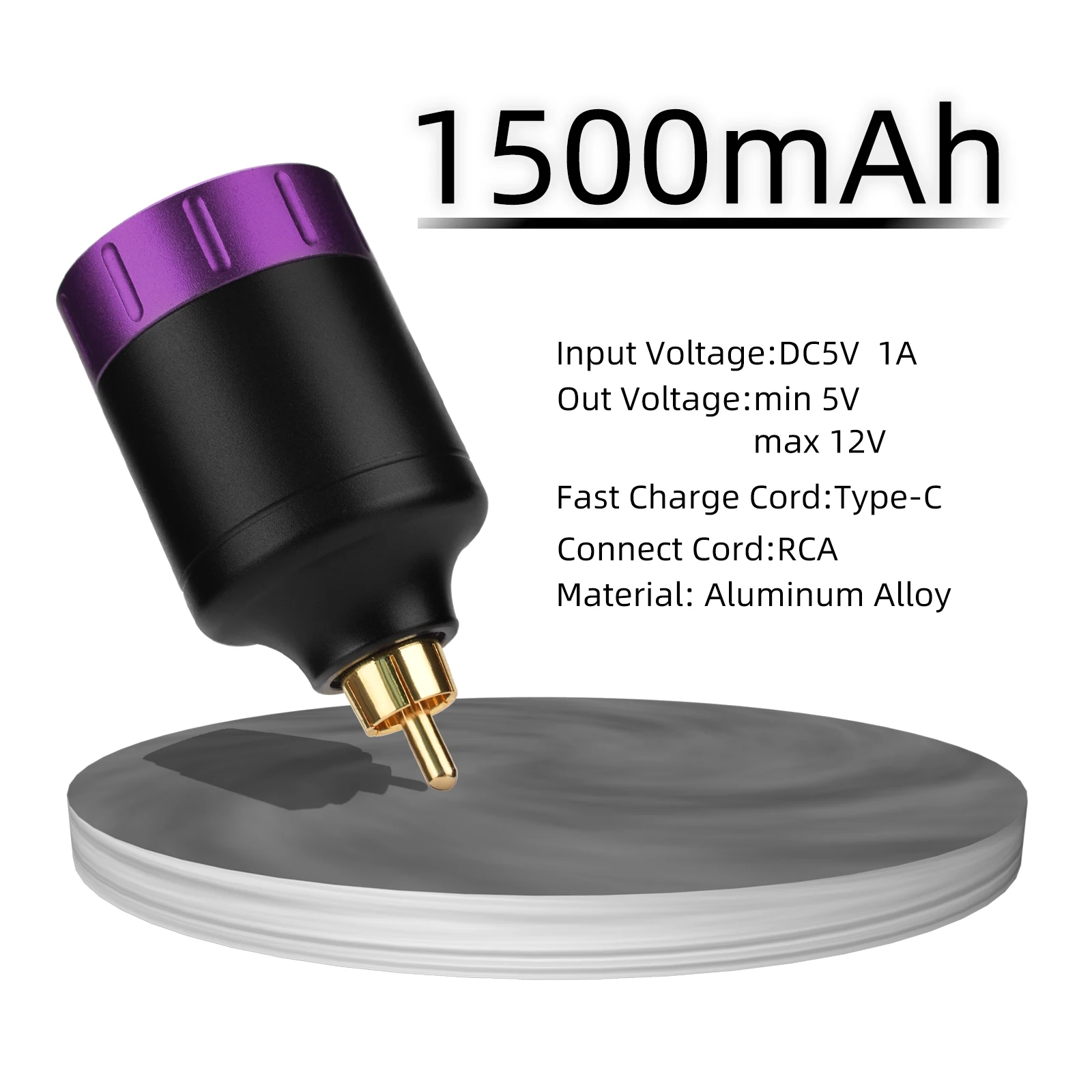 1500m Mini Wireless Tattoo Battery Power Supply RCA USB Interface For Rotary Machine Accessories Fount Adapter Fast Chargering