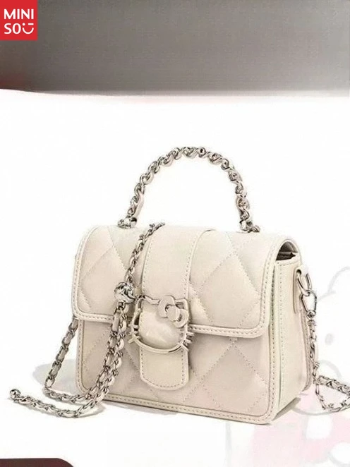 Miniso Hello Kitty Small Square Bag, Unique Chain Strap Crossbody Purse for Women & Girls