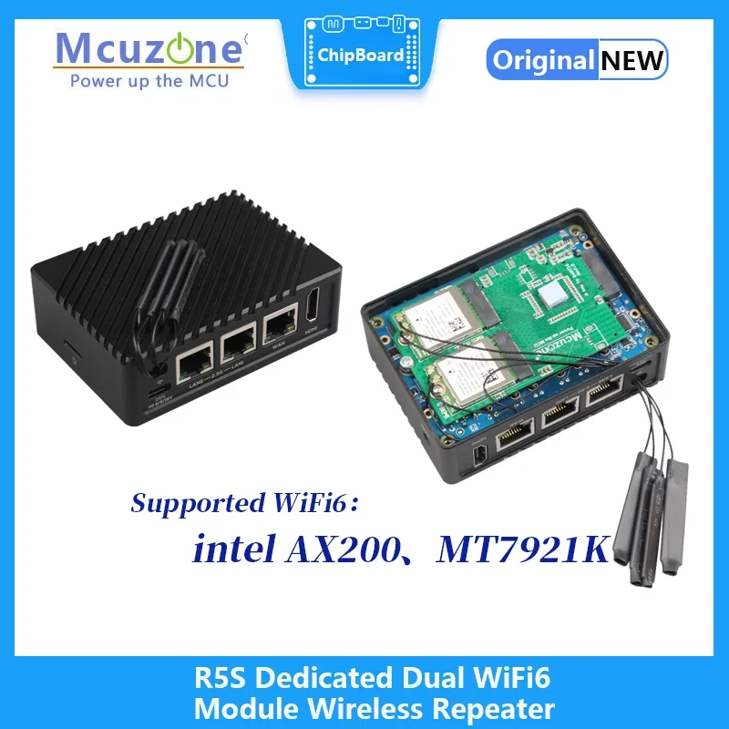 

Беспроводной повторитель NanoPi R5S WiFi6 Специальный двойной модуль WiFi6 MT7921k AX200