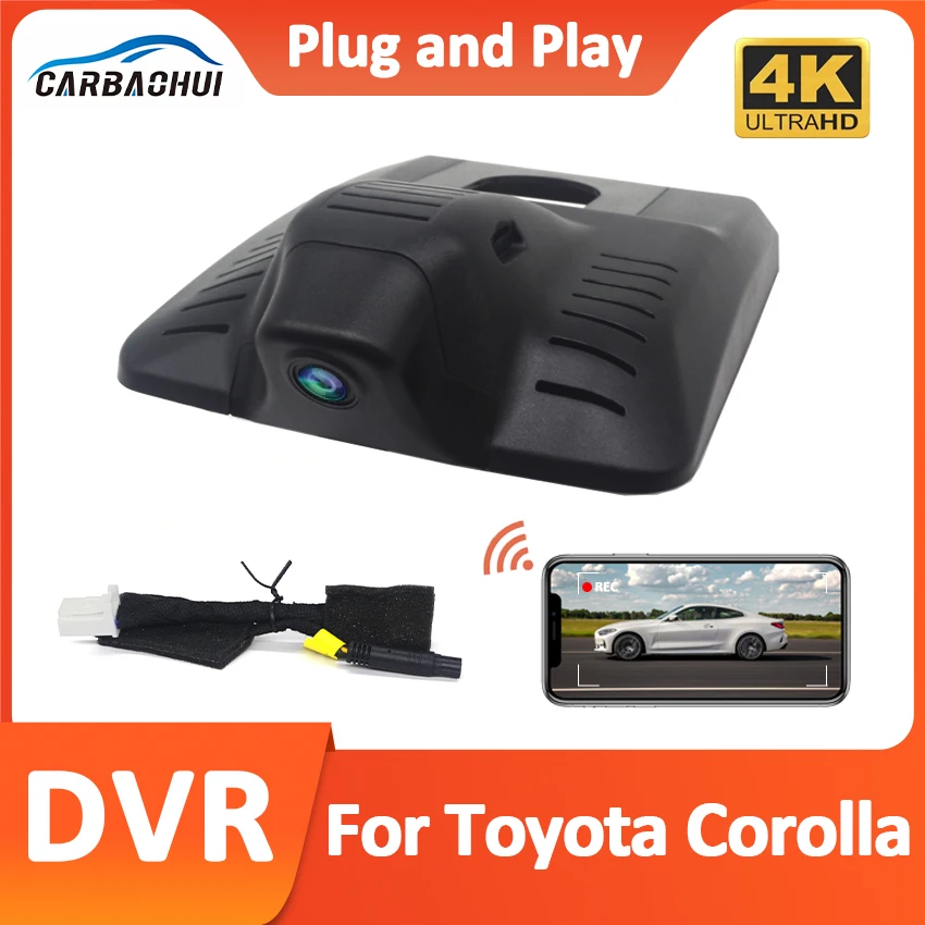 New! Plug and play 2160P Car DVR Wifi Video Recorder Dash Cam Camera For Toyota Levin Corolla 2019-2023 4K DashCam