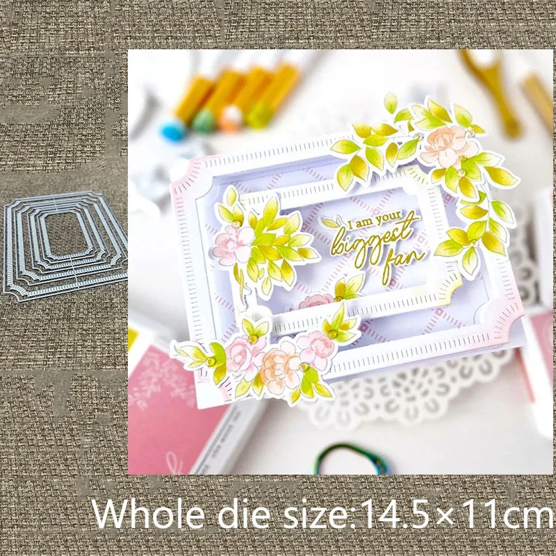 XLDesign Craft Metal stencil mold Cutting Die Rectangular frames scrapbook die cut Album Paper Card Craft Embossing