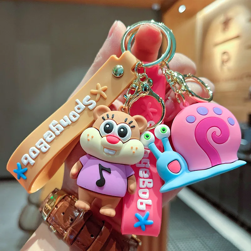 Cartoon Anime SpongeBob SquarePants Star Keychains Cute Dolls Car Keychains Backpack Pendants Accessories Children's Gifts