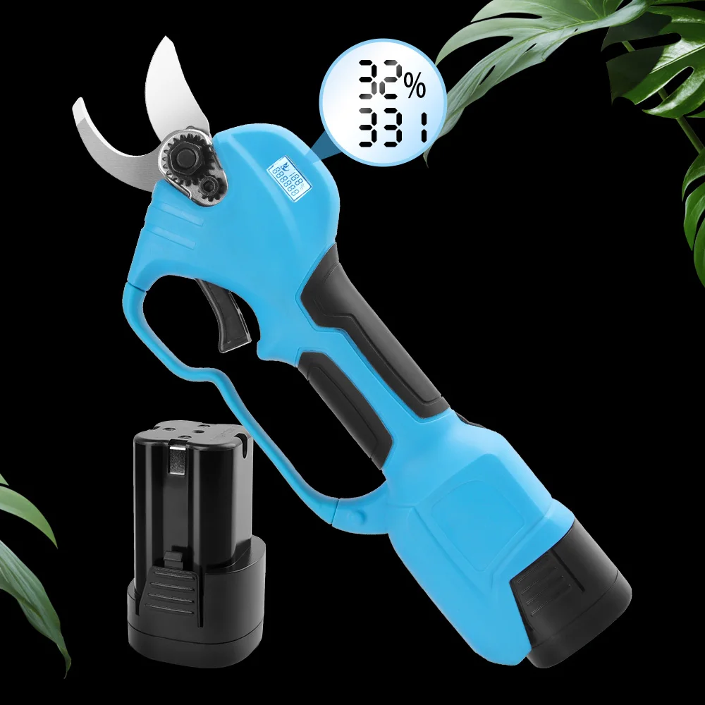 Electric Pruning Shears 28mm Opening Power Tool Optional Extension Rod SK5 Sharp Blade Garden Fruit Tree Battery Scissors