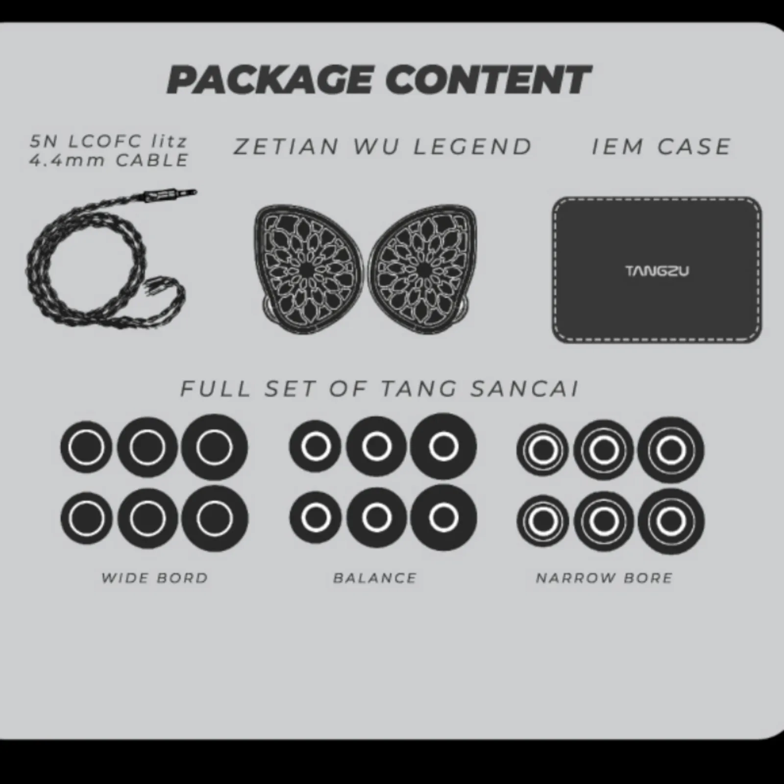 طلب مسبق TANGZU Zetian Wu Legend سماعات أذن مزدوجة مستو داخل الأذن Hifi مع تصميم كابل قابل للفصل 0.78 مم