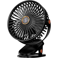 USB-Portable Clip on Fan with 5-Speed Digital Display, ° , Quiet Personal Cooling Small Table Fan, Battery Operated for  Office
