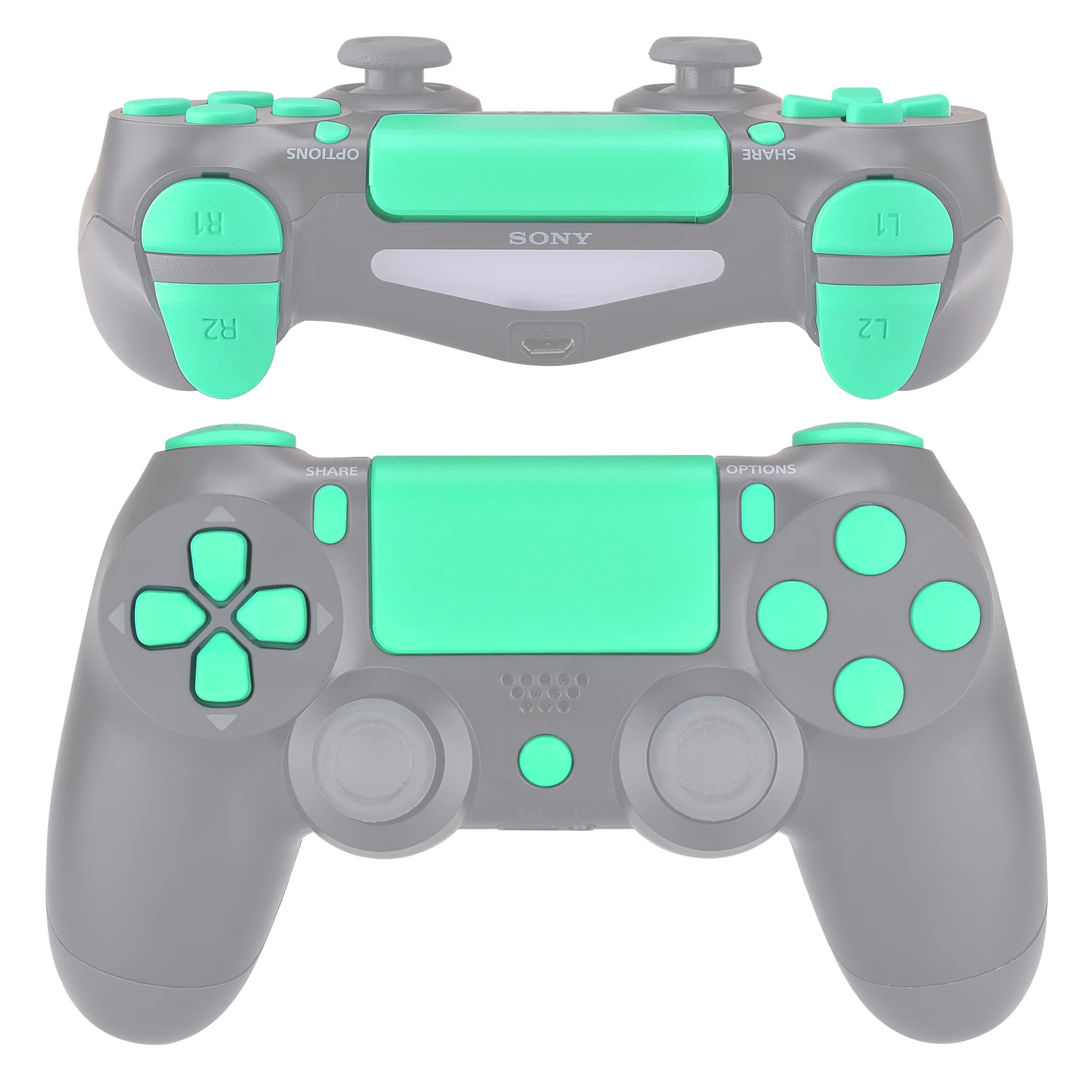 eXtremeRate Full Set Buttons w/Tools for PS4 Slim Pro Controller CUH-ZCT2 - Mint Green