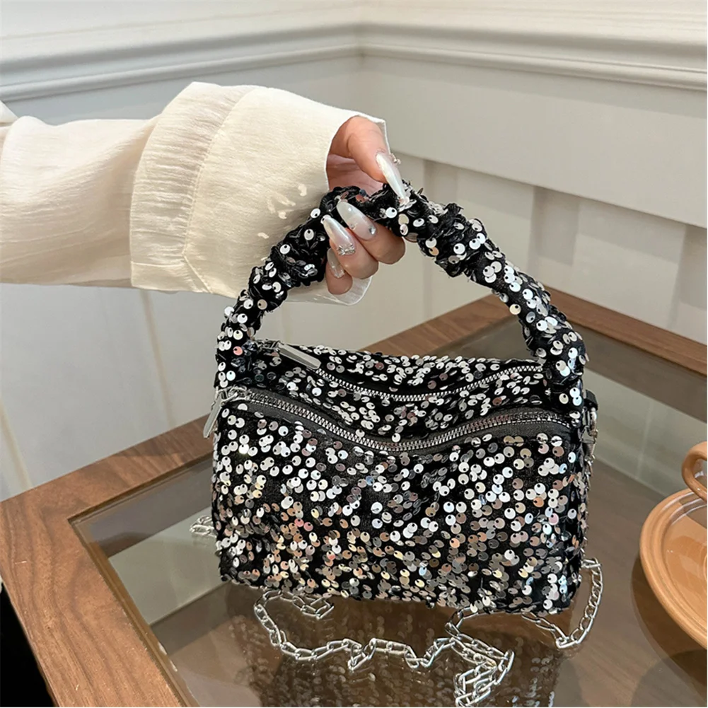 

Женская большая сумка с блестками, большая вместительная модная сумка через плечо, повседневная сумка на ремне, женская дорожная сумка для покупок и поездок на работу