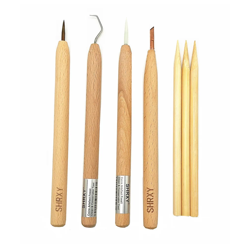 Conservator Cleaning Restoration Pencils High Hardness Cleaning Bamboo Sticks for Coins and Artifacts-Pencil Set