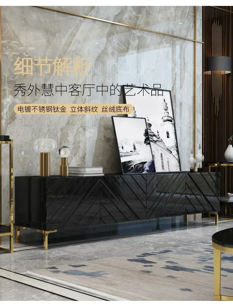 

Комплект мебели для гостиной TAO: Тумба под ТВ и журнальный столик в стиле неоклассика, постмодерн, низкий шкаф