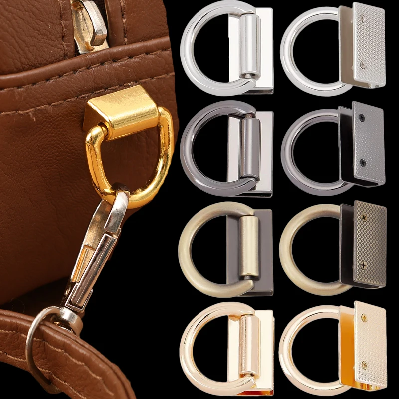 1/10pcs D-shaped Ring Bag Side Clip Buckles Screw Handbag Chain Handles Connector Bag Strap Belt Hanger DIY Bag Accessories
