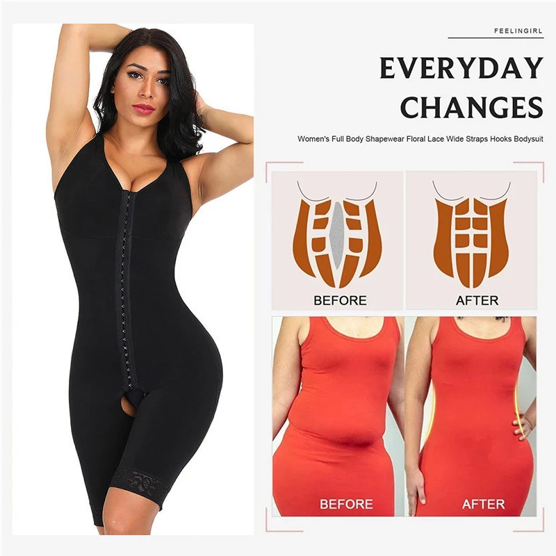 Fajas Colombian Girdle Waist Trainer Butt Lifter Shapewear Women Tummy Control Body Shaper Front Hooks Sheath Buttocks lLfts