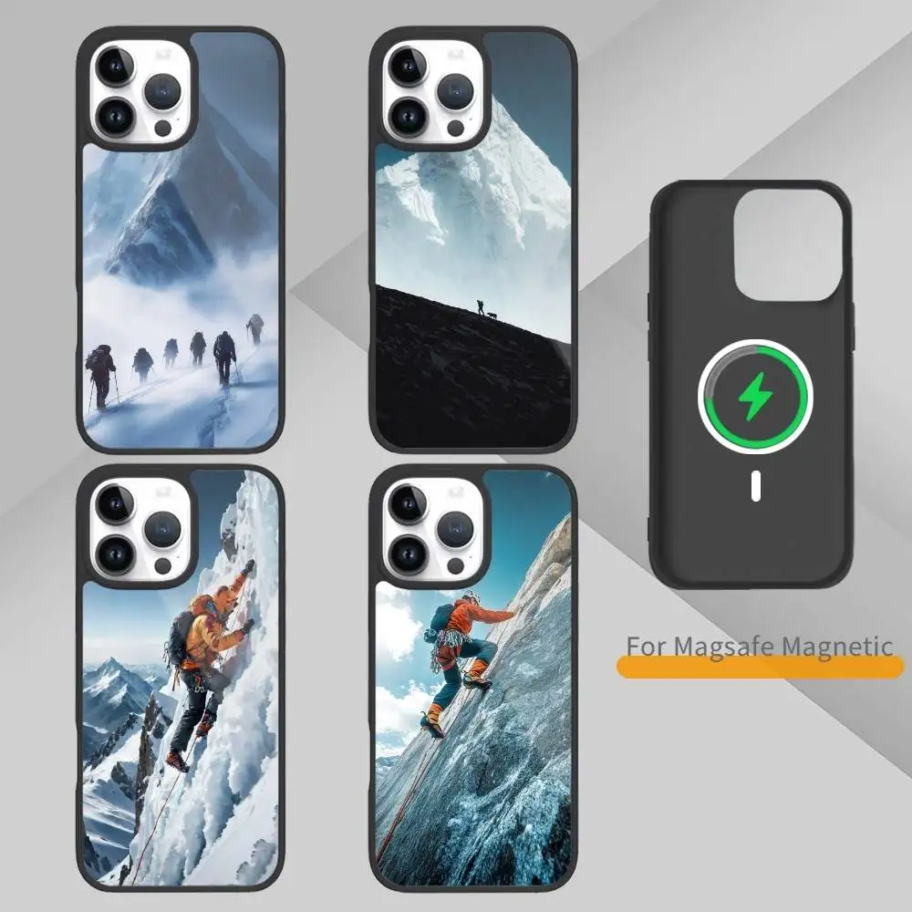 

Snow M-Mountain C-Climbing Phone Case For iPhone 17,16,15,14,13,Pro,Max,Plus,Magnetic For Magsafe Wireless Charging