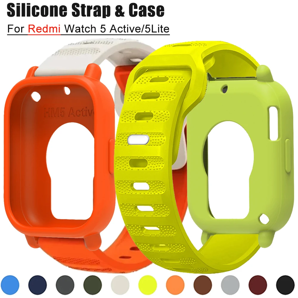 Für Redmi Uhr 5 Aktive Silikon Armband + Fall Abdeckung Correa Für Redmi Uhr 5 Lite Sport Armband Armband uhr Band Zubehör