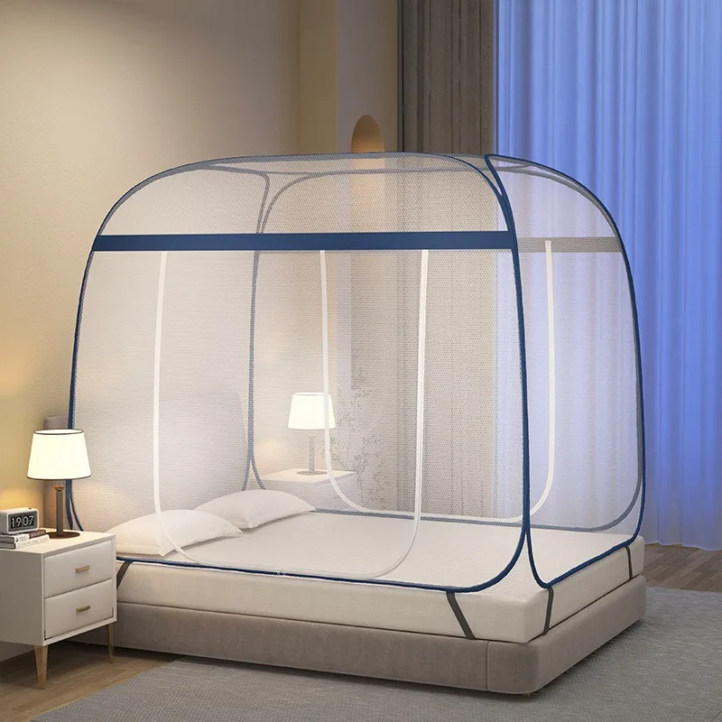 New full-bottom bed foldable mosquito net, fall-proof for home use, no installation required