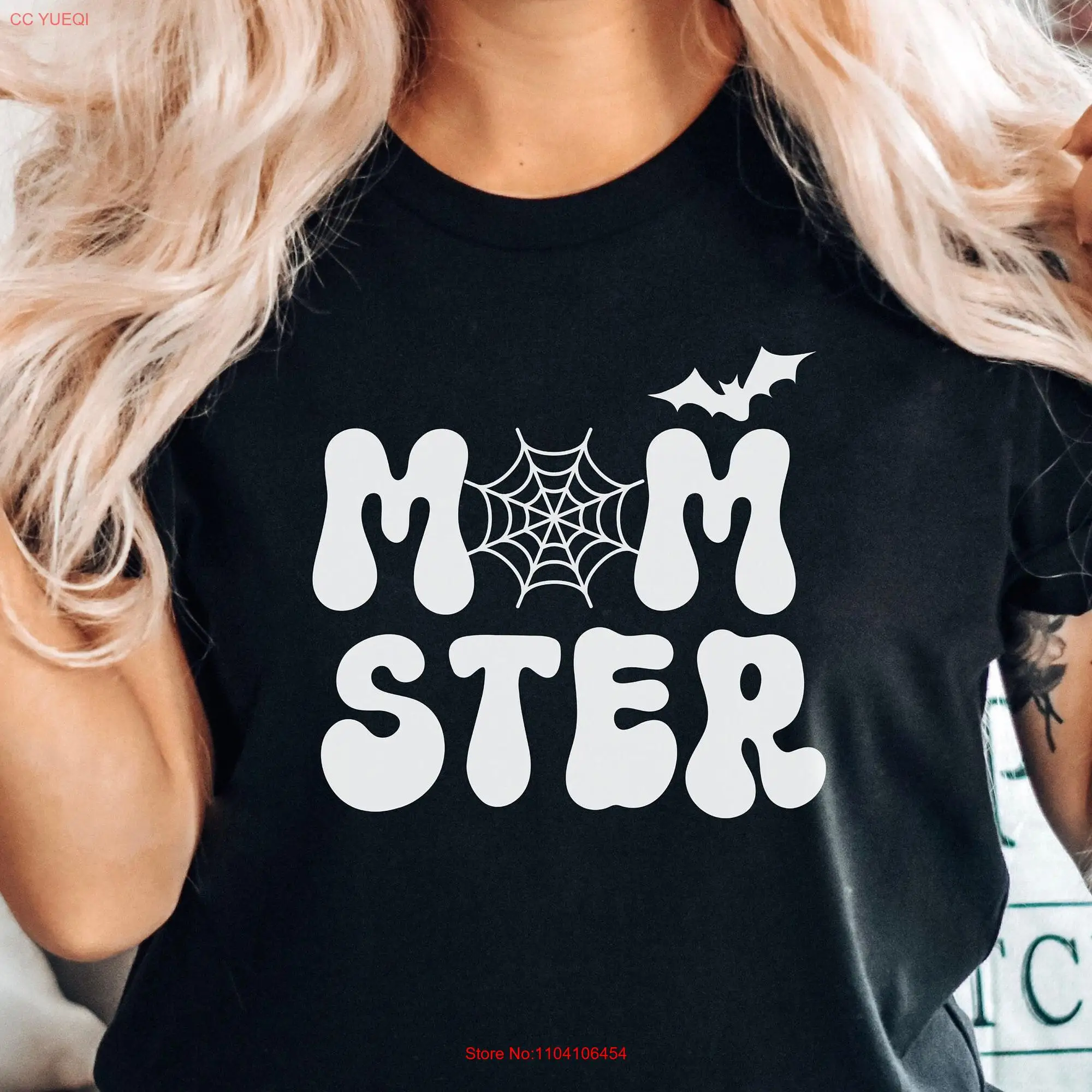 Momster T Shirt Halloween for Women Crewneck long or short sleeves