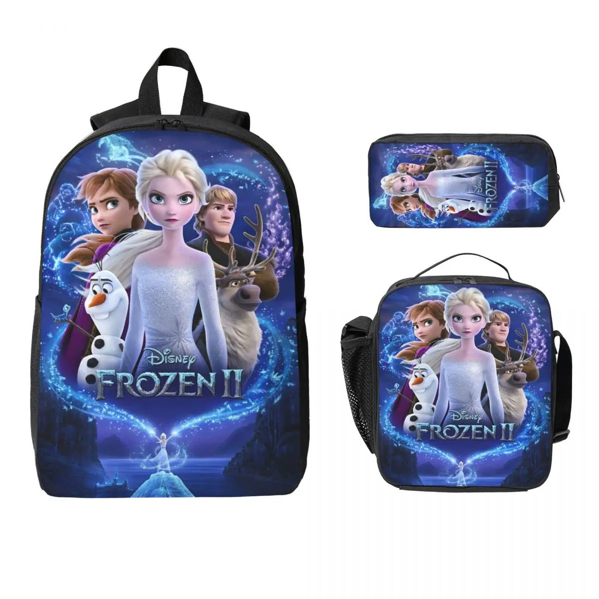 

3Pcs Frozen Backpack Set for Boy Girl Pencil Boxes Bookbag Sets with Lunch Box For Primary School Students Daypack