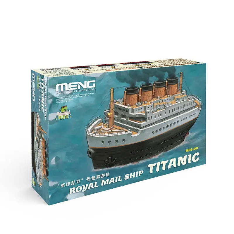 MENG MOE-001 Q Version RMS Titanic Ocean Liner Snap Fit Pre-Colored Plastic Assembly Model Kit Hobby Collectible Toy