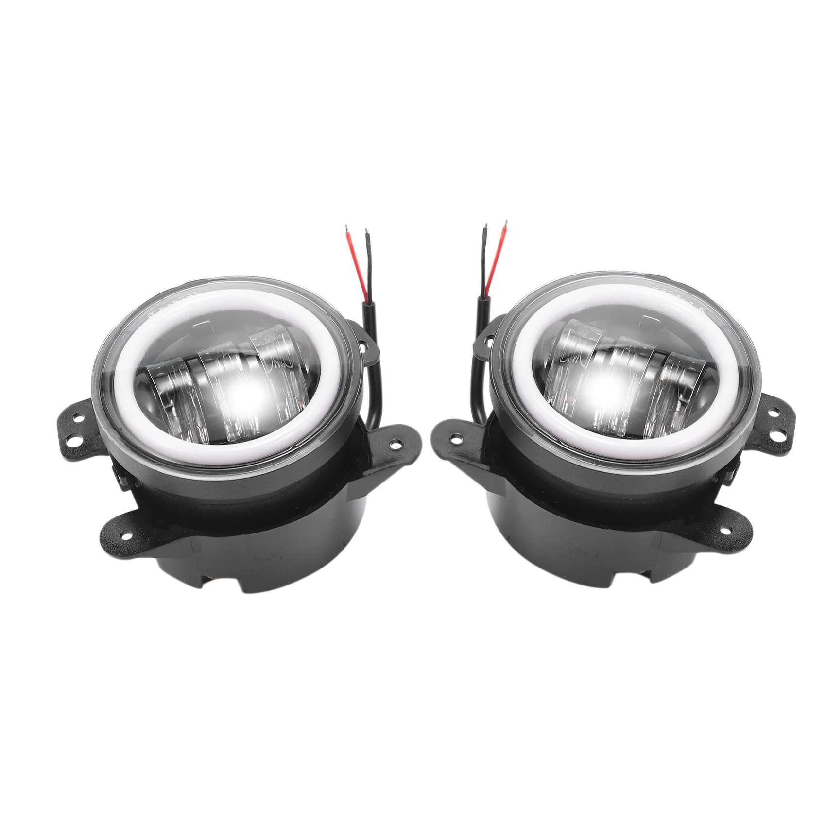 2PCS 4 Inch 30W Round LED Driving Light with Turn Signal Through Fog Light for Jeep Wrangler Dodge(Golden