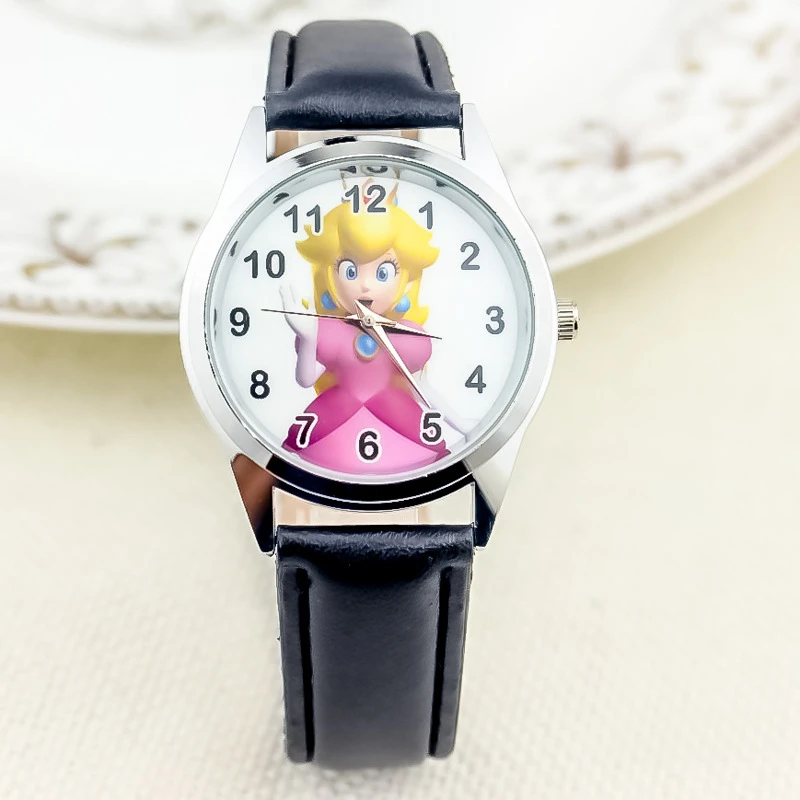 Montre électronique avec bracelet en cuir PU pour enfants, montre à quartz, pierre, dessin animé, mignon, mode, filles, enfants, cadeau d'anniversaire, nouveau