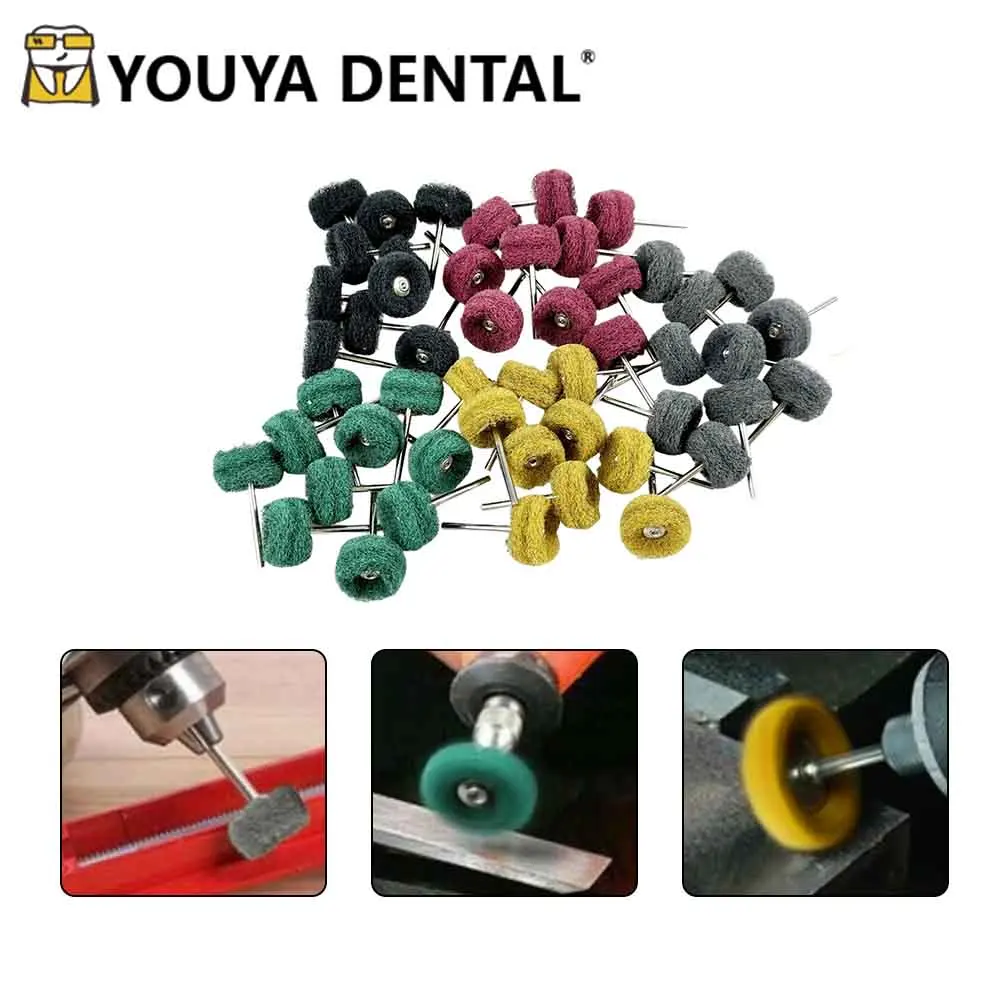 

10Pcs Dental Odontologia Polishing Brush Wheel Rotary Tools Nylon Abrasive Brush Sanding Head Polishing Dentistry Lab 25MM