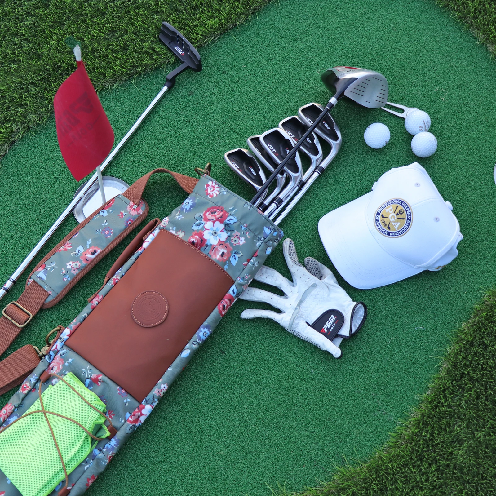 Tourbon Bolsa de Golf Lona Floral - Estuche Proteccion para Palos - imagen 5