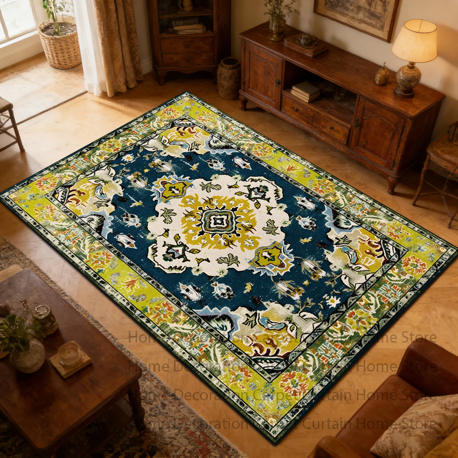 Persian Luxury Carpet Retro Living Room Decoration Bedroom Bedside Rug lounge Antiskid Washable study Floor Mat Customizable