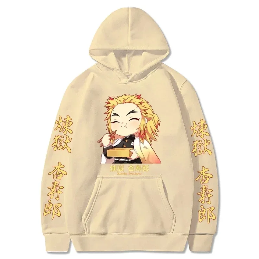 Japonya Anime şeytan Slayer Kawaii renson kyoujugraphic grafik baskı erkekler kadınlar sonbahar kış Harajuku kazak artı boyutu Hoodie