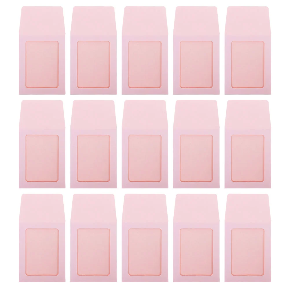 15 Pcs Macaron Color Card Holder Cards Cover Clear Envelope Small Envelopes Simple Style Cardholders Sleeves for Trading Game