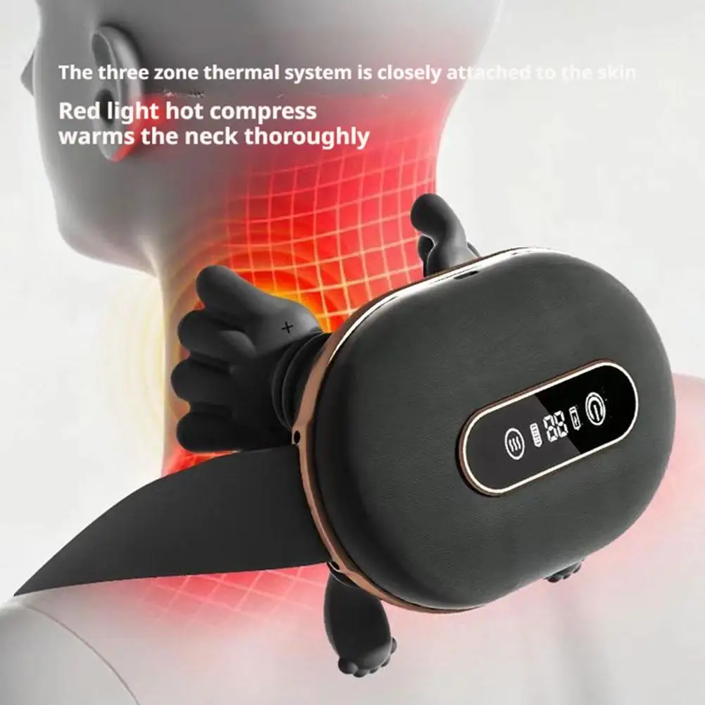 

4D Biomimetic Neck Shoulder Massager Wireless with Warm Compress 3 Levels Intensity Brushless Motor for Daily Relaxation