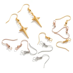 50pcs Stainless Steel Gold Color Plated Ear Wire Hooks Earrings Findings DIY Jewelry Earring Making Crafts Accessories 19*20mm
