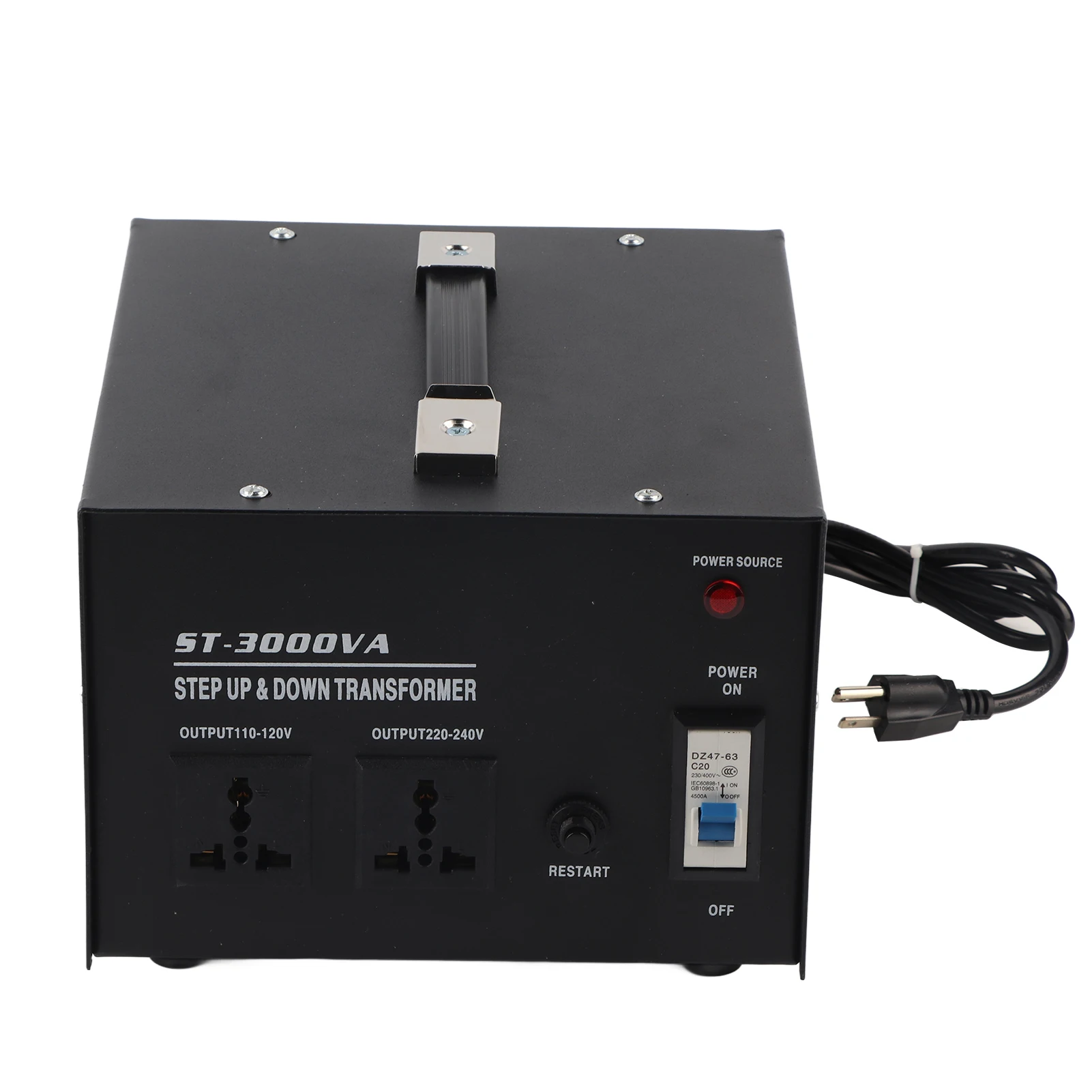 

ST-3000VA 3000W Voltage Converter Single Phase to Power Transformer 110V to 220V Voltage Converter