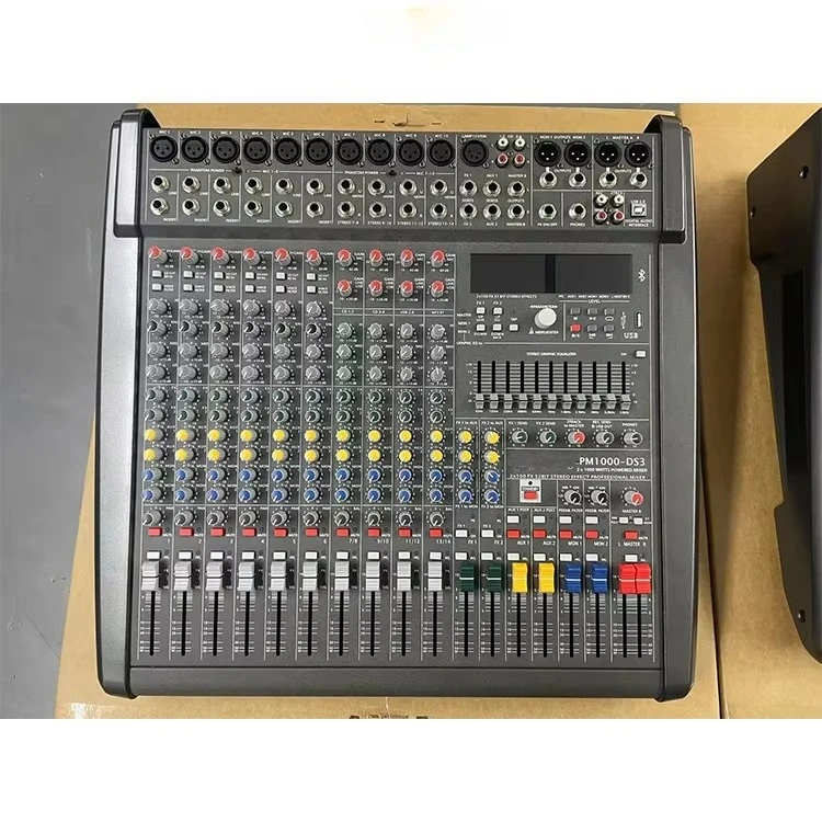 PM1000-DS3 Hot Sale Professional 10-Channel Metal Audio Mixing Console with Bluetooth and 1200W Power Amplifier