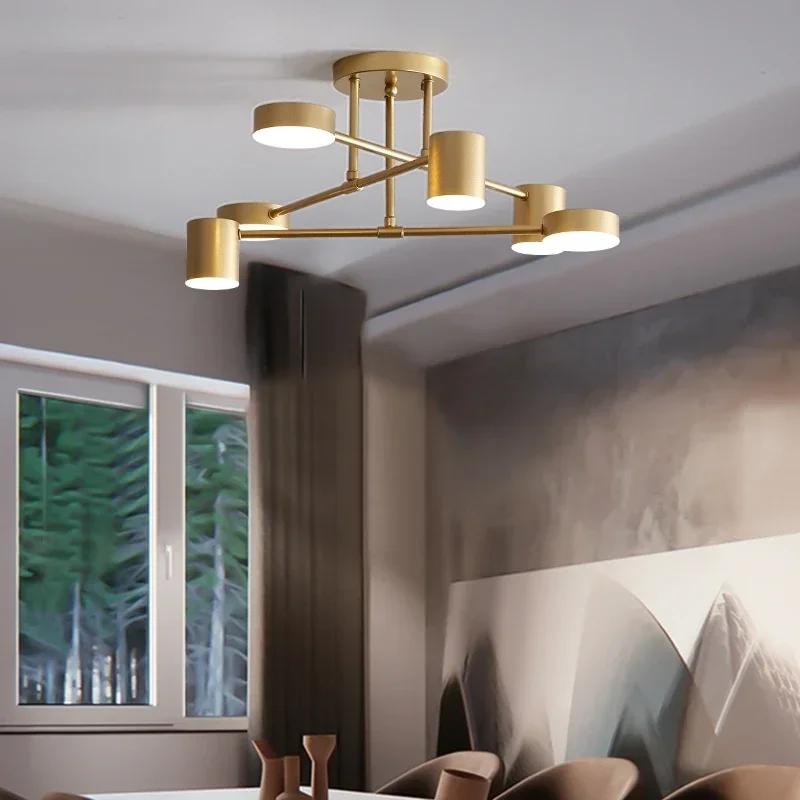 Nordic LED Ceiling Lights Multiple heads Lighting fixtures Black White Gold Living Room dining Room bedroom Ceiling Lamp