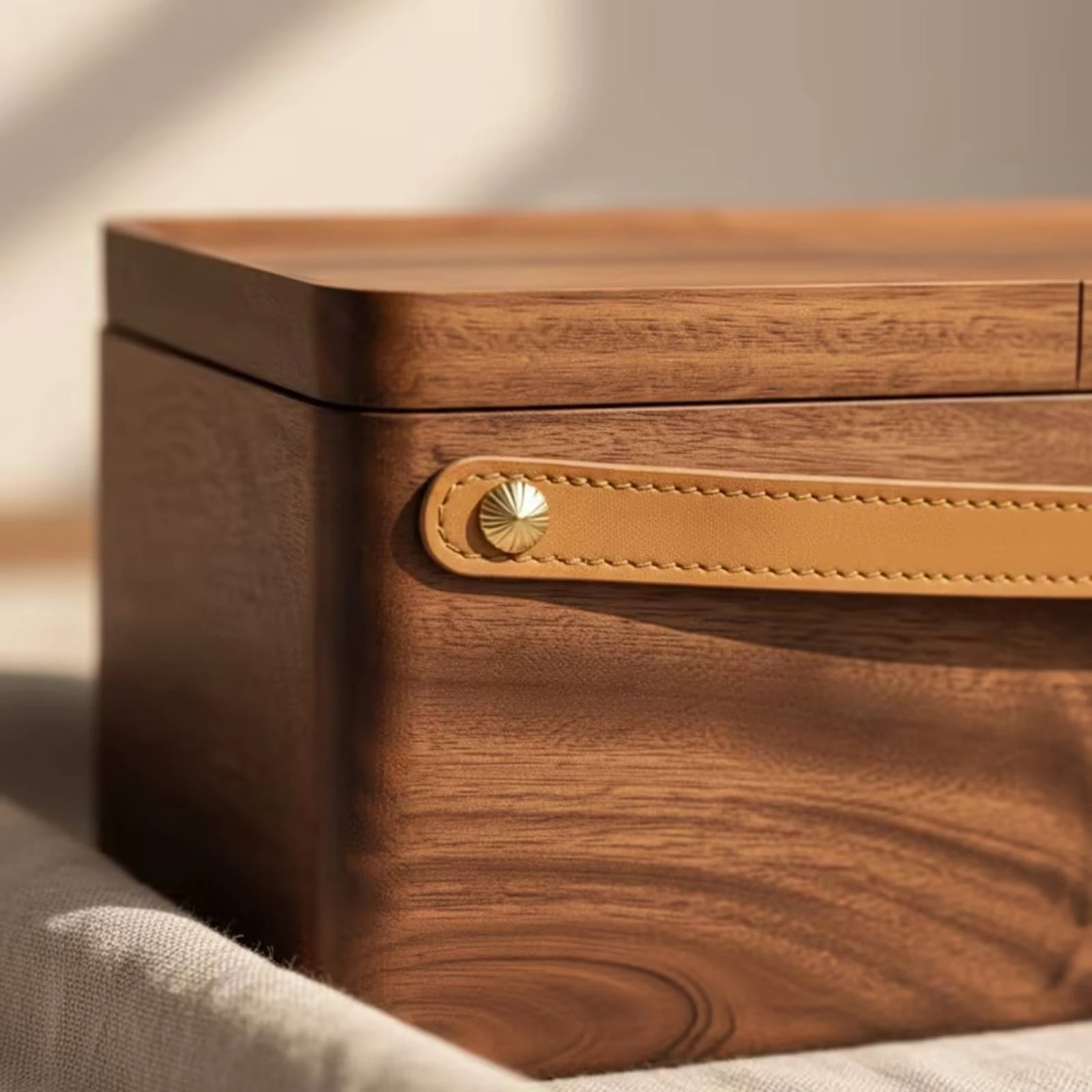 Tea Storage Box Compact Wooden Tea Box Natural Wood Elegant for Outdoor