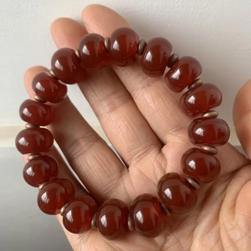 

Красный агат тыква счеты бусины модный браслет ювелирные изделия
