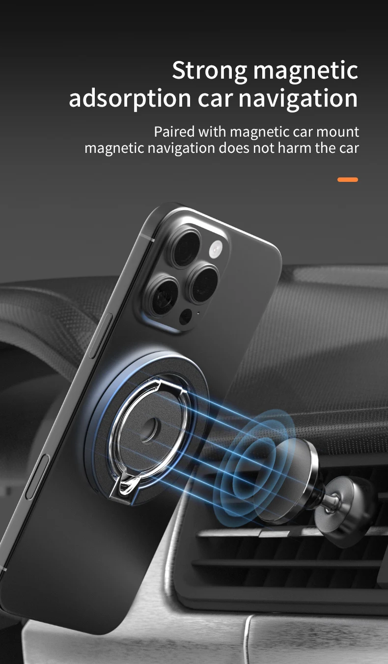 MagSafe Doppelseitiger magnetischer Telefonringhalter, tragbar, zusammenklappbar, Handy-Ständer, Zubehör, Griffhalterung, Unterstützung, universell – Detail 6