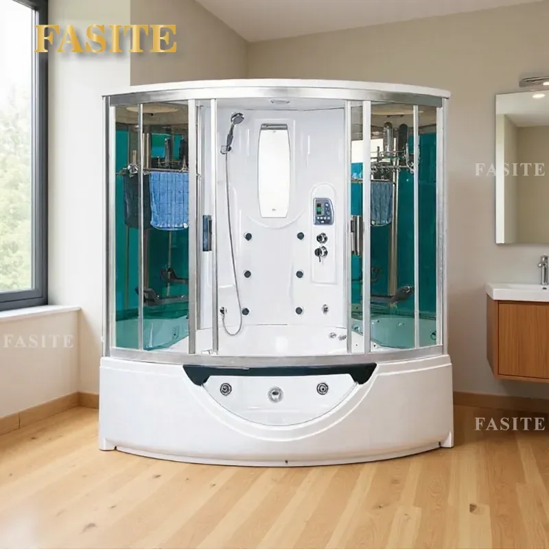 For Large Hotel Household Integrated Steam Room Tempered Glass Partition Sliding Door Shower Enclosure Waterproof Base Luxury
