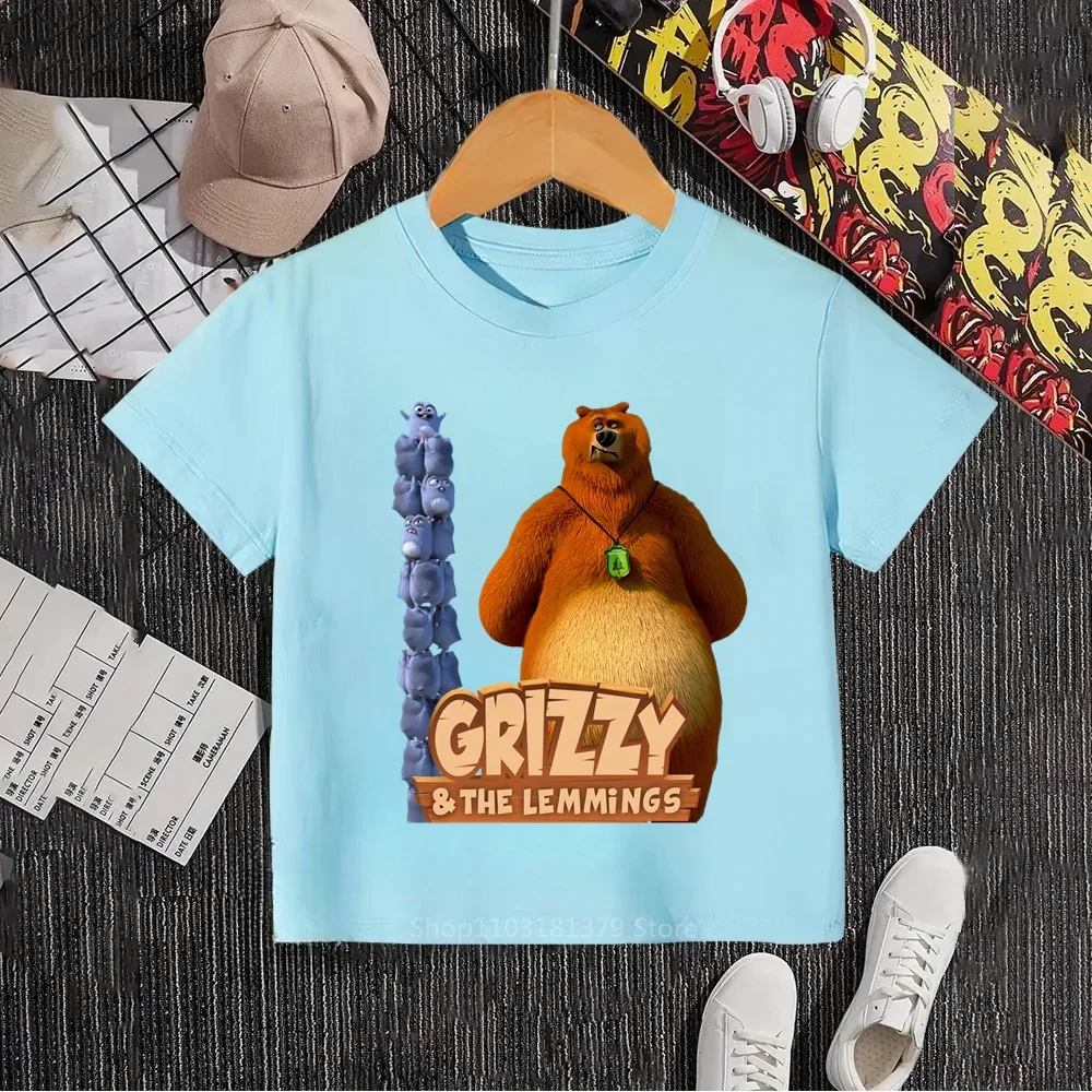 Grizzy The Lemmings - Summer\'s Fashion Hits for Boys and Girls O-neck T-shirts with Brand-new Prints at Unbeatable Prices