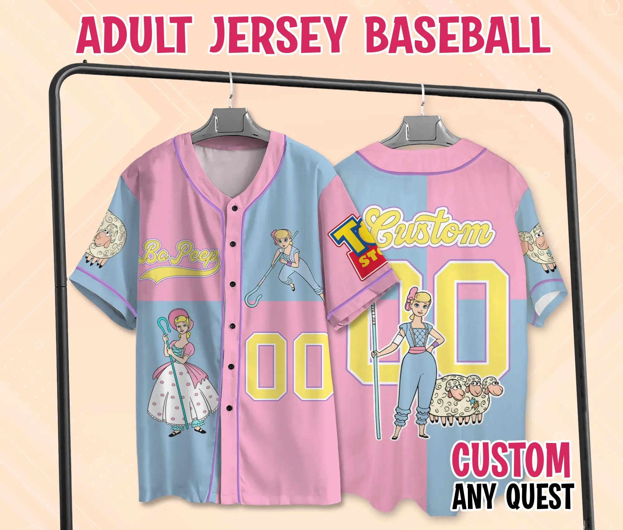 Custom Disney Toy Story Baseball Jersey Collection Choose Toy Characters Shirts Custom Name Kid Youth Adult Jersey Camicia Uomo