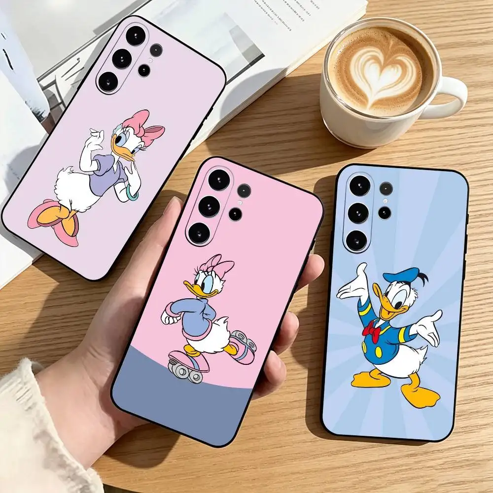 S-Daisy Donald D-Duck  Phone Case Black Silicone Soft For Samsung S25,S24,S21,S22,S23,S30,Ultra,S20,Plus,Fe,Lite Gift