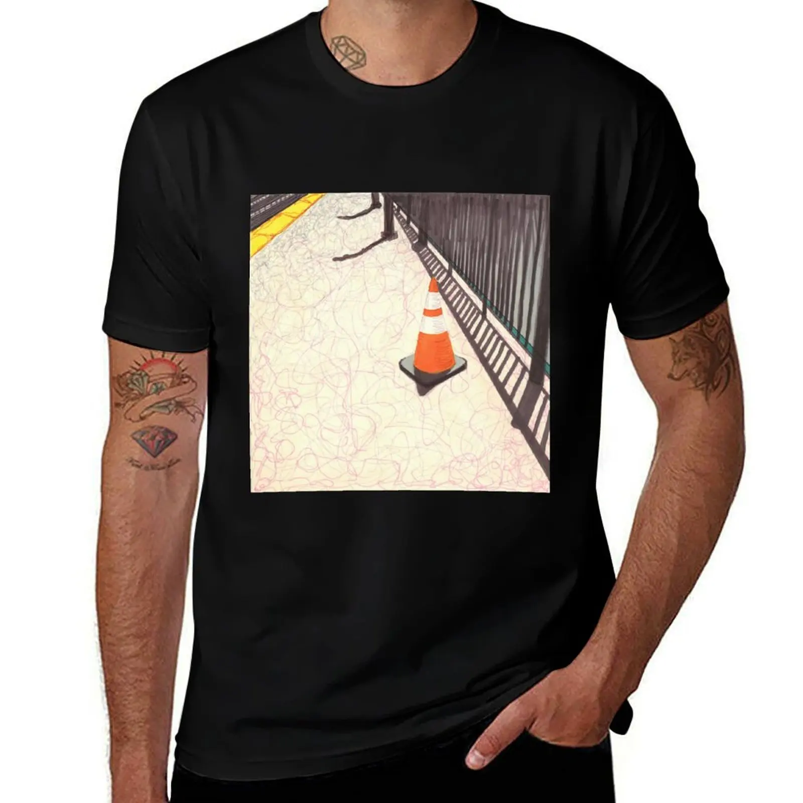 orange traffic cone T-Shirt Long Lasting Casual T-Shirt
