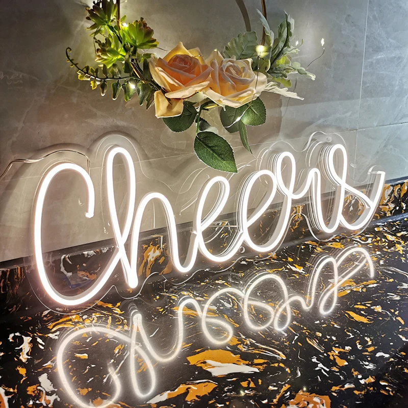 Custom Neon Signs Cheers Neon Sign Light for Wall Decor Kid Room Bar Party Wedding LED Gift Home Decor Lighting Bedroom Lights