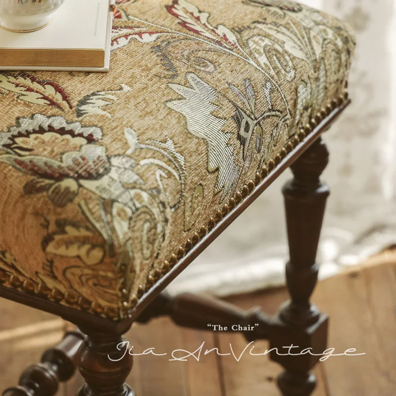 Retro lichte luxe stoel eetkamerstoel Franse middeleeuwse make-up eetkamerstoel