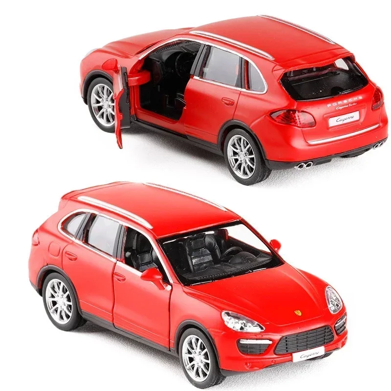1:36 Porsche Cayenne SUV Diecast Pull Back Model samochodu Wysoka symulacja Wykwintna matowa metalowa limuzyna do stylizacji samochodu