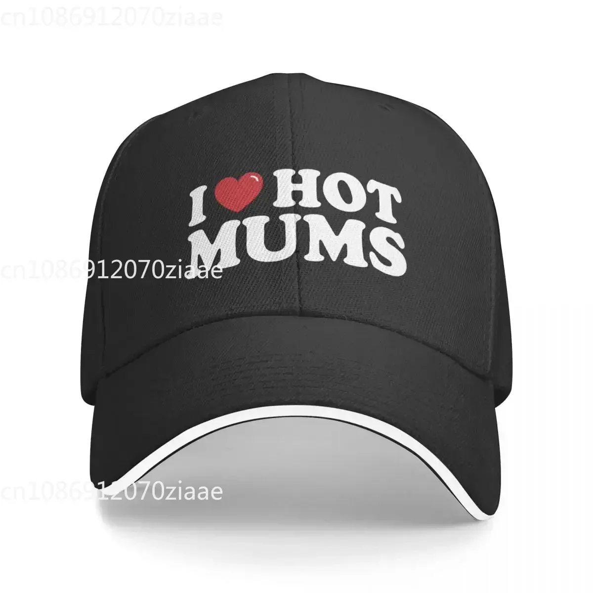 I Love Hot Mums Baseball Caps Fashion Sandwich Hats Unisex Breathable Headwear Sport