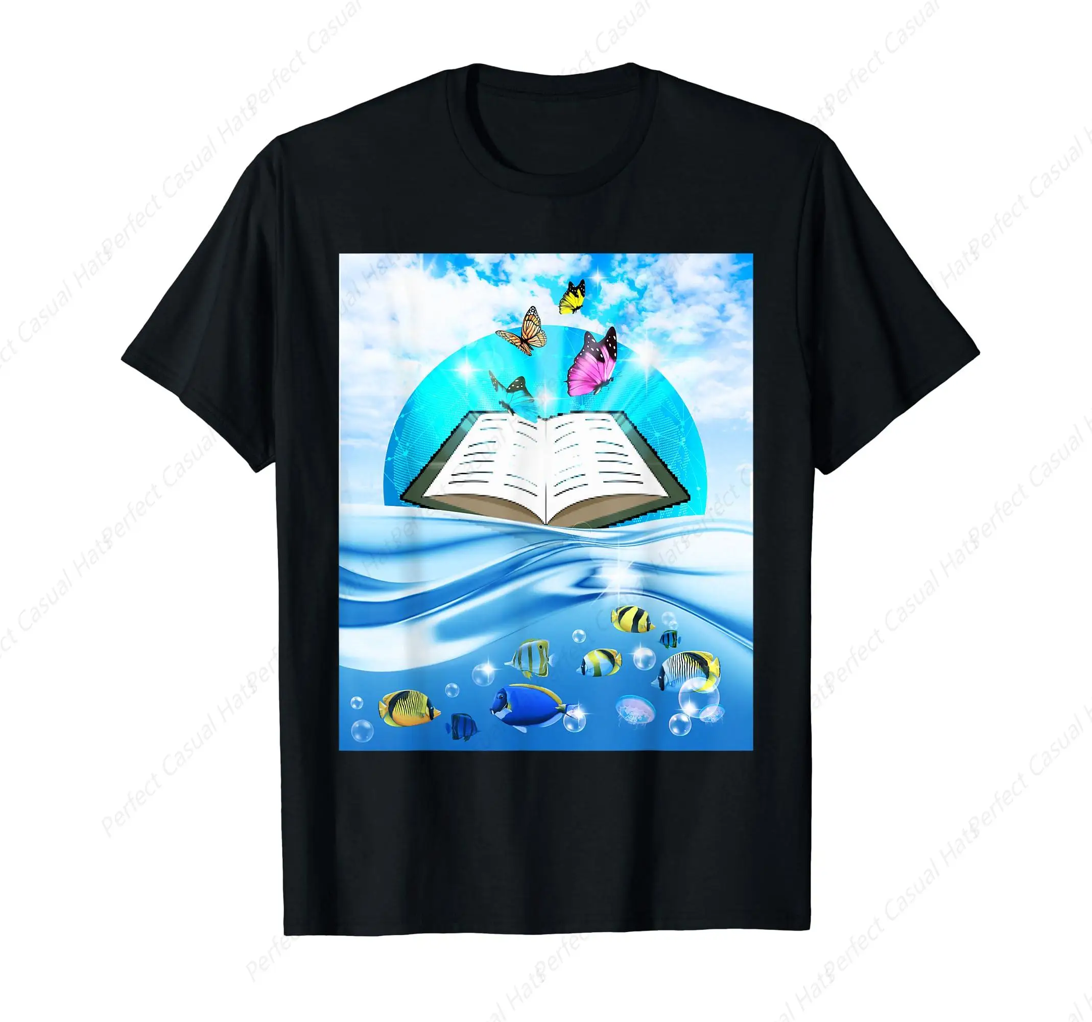 

Frutiger Aero Aesthetic Tech Book Butterfly T-Shirt Men Women Leisure Drop Pure Cotton Loose Couple Tee