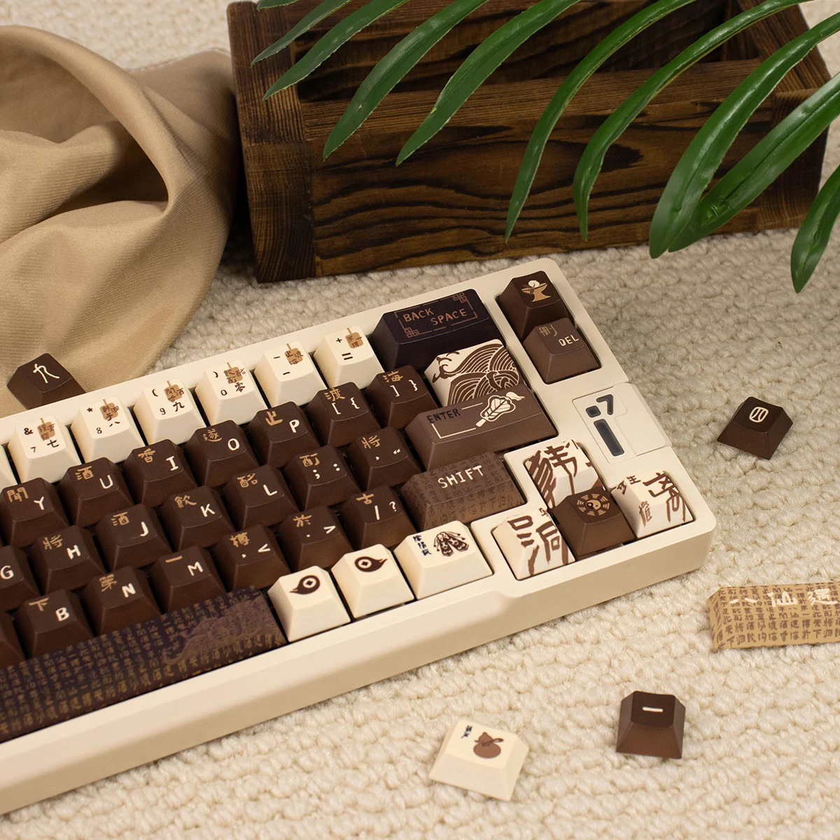 

Original Eight Immortals Crossing the Sea Mechanical Keyboard Keycap Retro National Style Big Full Set PBT Five-sided Hot Sublim