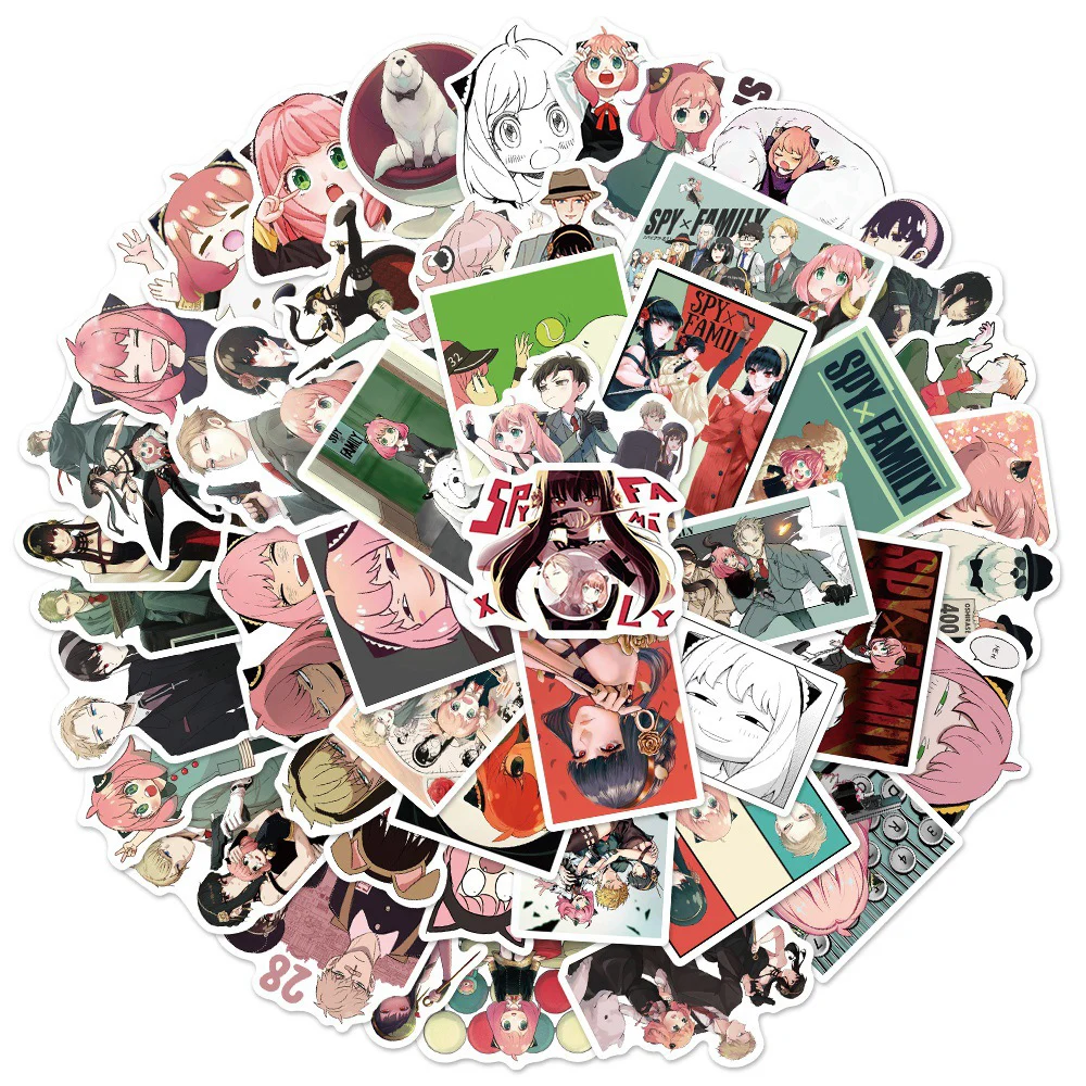 10/30/50pcs Dessin Animé Spy X Famille Anime Autocollants Enfants Jouet Planche À Roulettes Ordinateur Portable Vélo Téléphone Bagages Voiture Cool