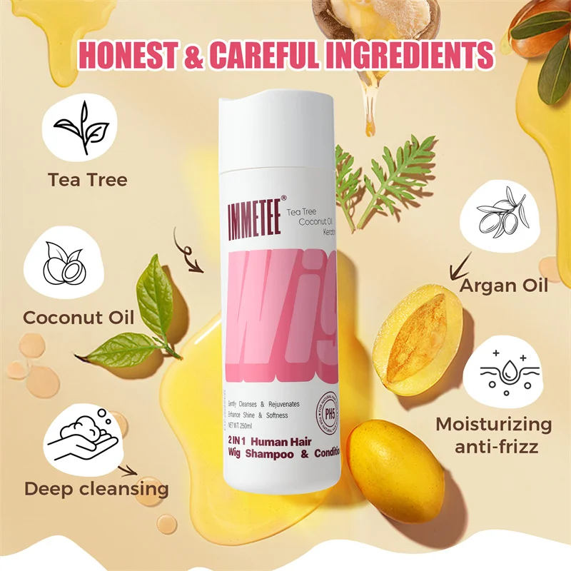 Wig Shampoo Professional Wig Solution for Human and Synthetic Hair Wig Braided Hair Pieces To Clean, Restore and Nourish Hair