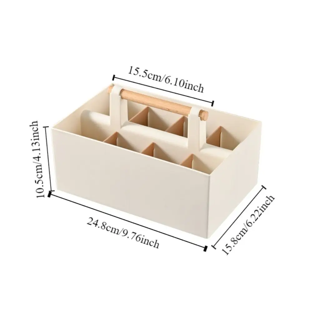 Portable PP Pen Holder 8 Grids Adjustable Desktop Storage Box Durable Large Capacity Desktop Sundry Storage Basket Home